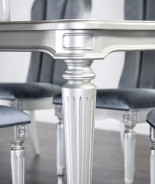 FM3416SV-T 7PC Dining Set Silver Finish Melodi Parc Collection By Furniture of America