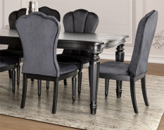 FM3416BK-T 7PC Dining Set Black Finish Melodi Parc Collection By Furniture of America