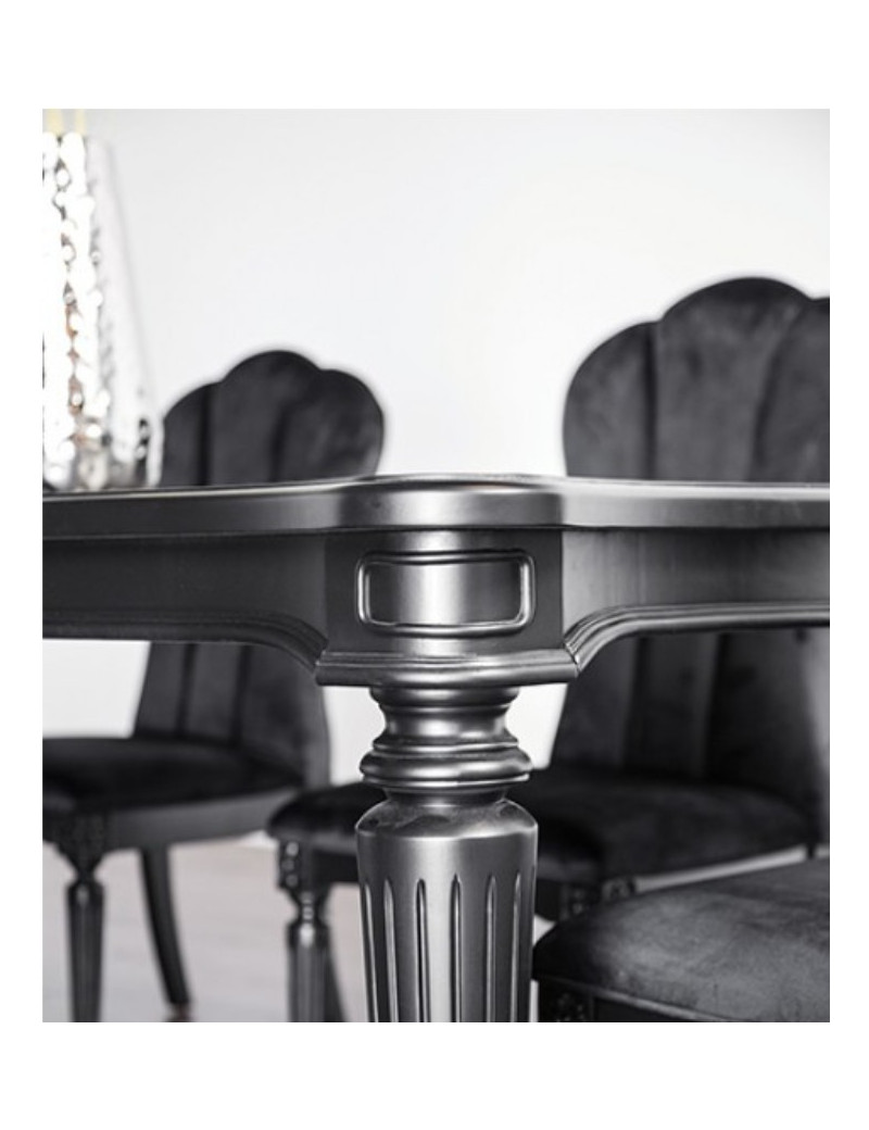 FM3416BK-T 7PC Dining Set Black Finish Melodi Parc Collection By Furniture of America