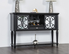 FM3416BK-T 7PC Dining Set Black Finish Melodi Parc Collection By Furniture of America