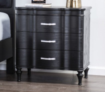 FM7416BK 5PC Queen Bedroom Set Silver Finish Melodi Parc Collection Glam Style  By Furniture of America
