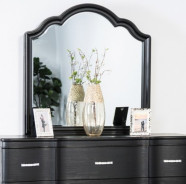 FM7416BK 5PC Queen Bedroom Set Silver Finish Melodi Parc Collection Glam Style  By Furniture of America