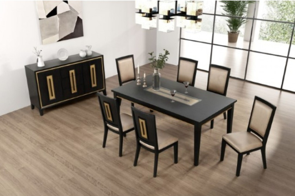 FM3401ES-T 7PC Dining set Espresso Finish Kenyada Collection Contemporary Style by By Furniture of America
