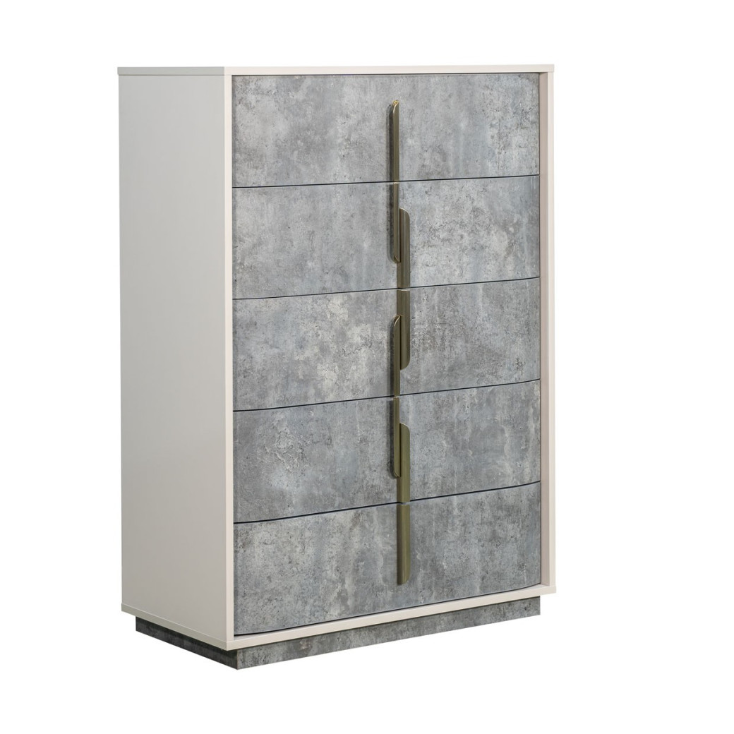 5-Drawer Chest Stone Finish Pavira Collection By Michael Amini 9023070SA-837