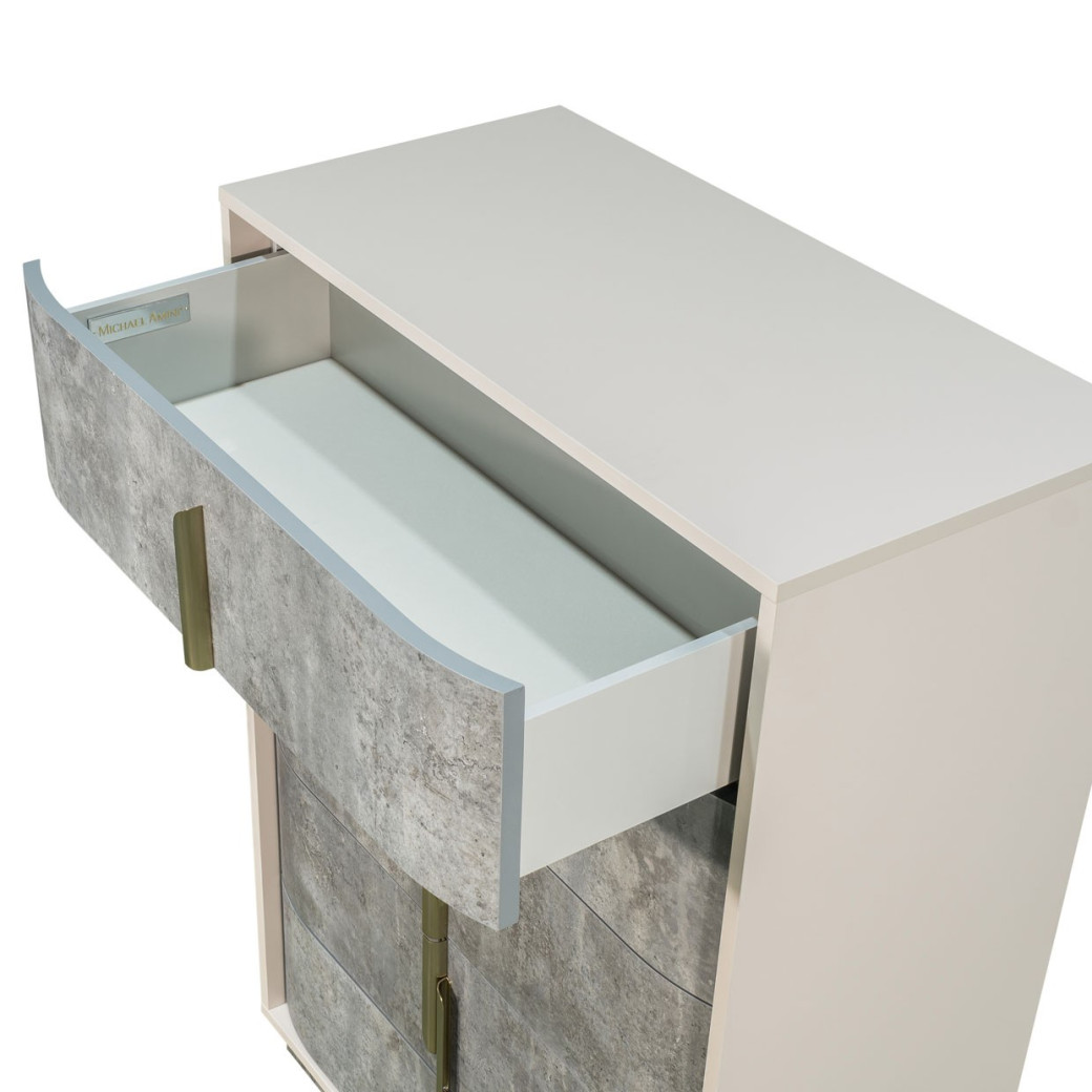 5-Drawer Chest Stone Finish Pavira Collection By Michael Amini 9023070SA-837