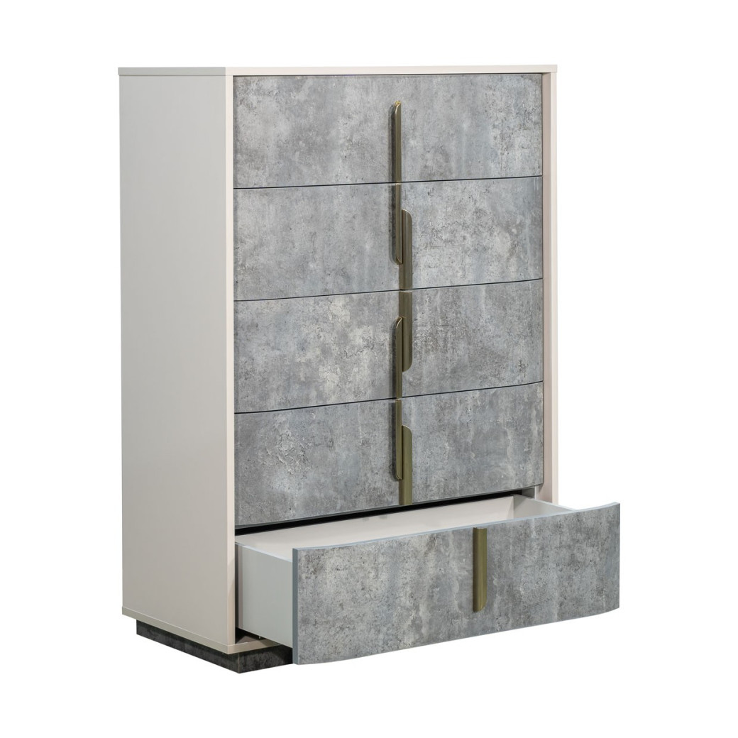 5-Drawer Chest Stone Finish Pavira Collection By Michael Amini 9023070SA-837