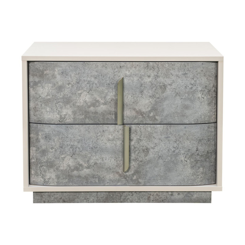 2-Drawer Nightstand Stone Finish with LED Lights Pavira Collection By Michael Amini 9023042-837
