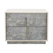 2-Drawer Nightstand Stone Finish with LED Lights Pavira Collection By Michael Amini 9023042-837