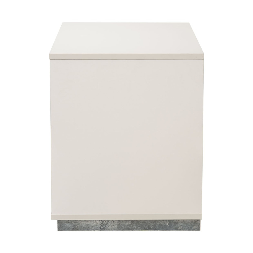 2-Drawer Nightstand Stone Finish with LED Lights Pavira Collection By Michael Amini 9023042-837