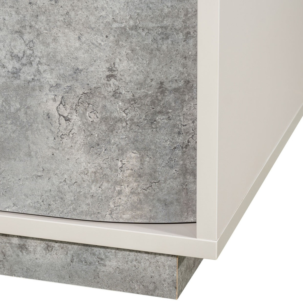 2-Drawer Nightstand Stone Finish with LED Lights Pavira Collection By Michael Amini 9023042-837
