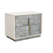 2-Drawer Nightstand Stone Finish with LED Lights Pavira Collection By Michael Amini 9023042-837