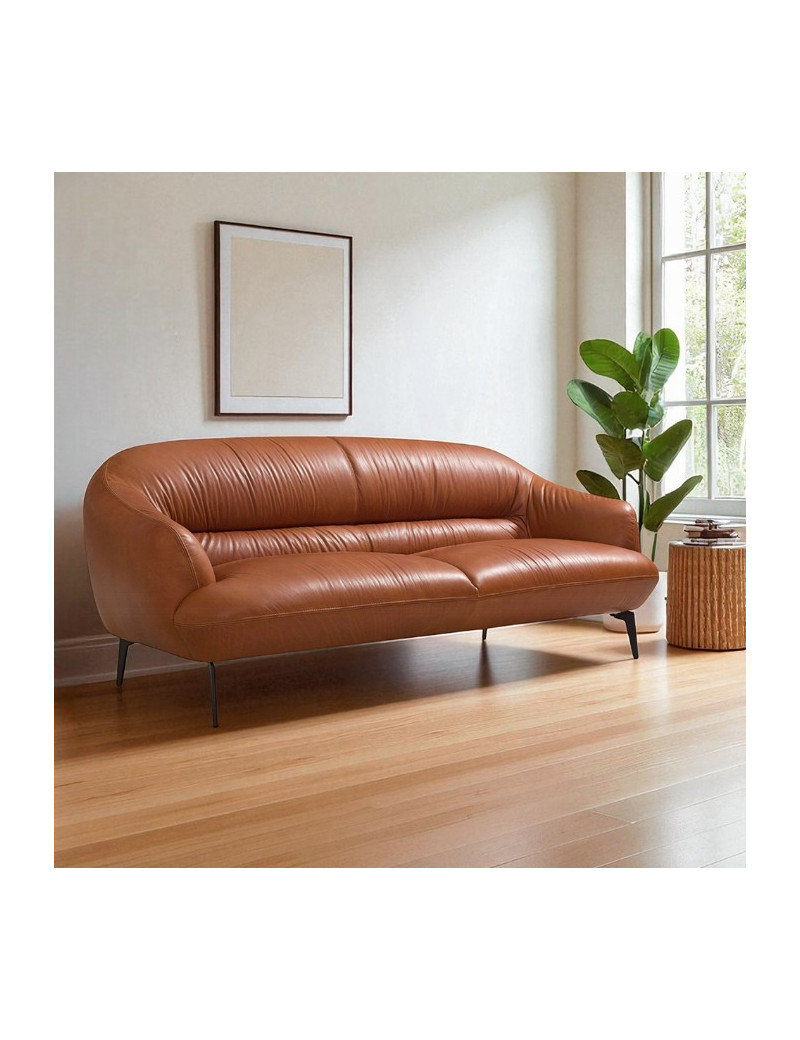 LV00937 Leather Sofa Cognac finish Leonia Collection By Acme Furniture
