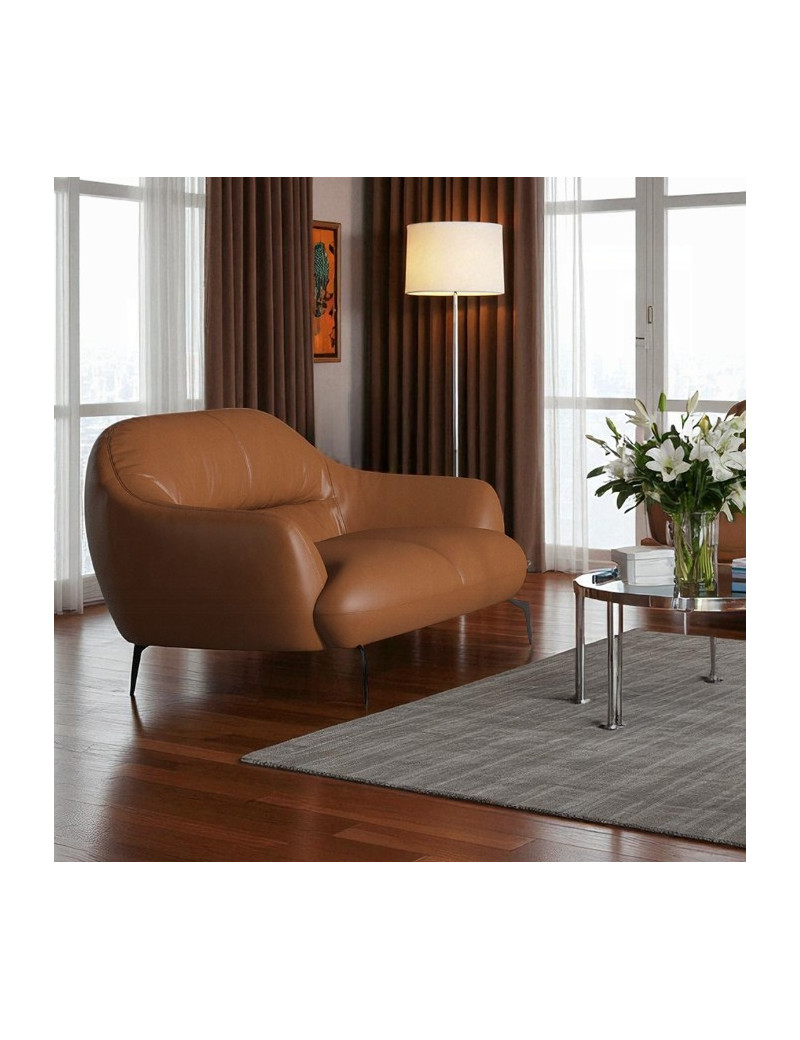 LV00937 Leather Sofa Cognac finish Leonia Collection By Acme Furniture