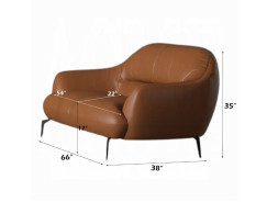 LV00937 Leather Sofa Cognac finish Leonia Collection By Acme Furniture
