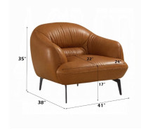 LV00937 Leather Sofa Cognac finish Leonia Collection By Acme Furniture