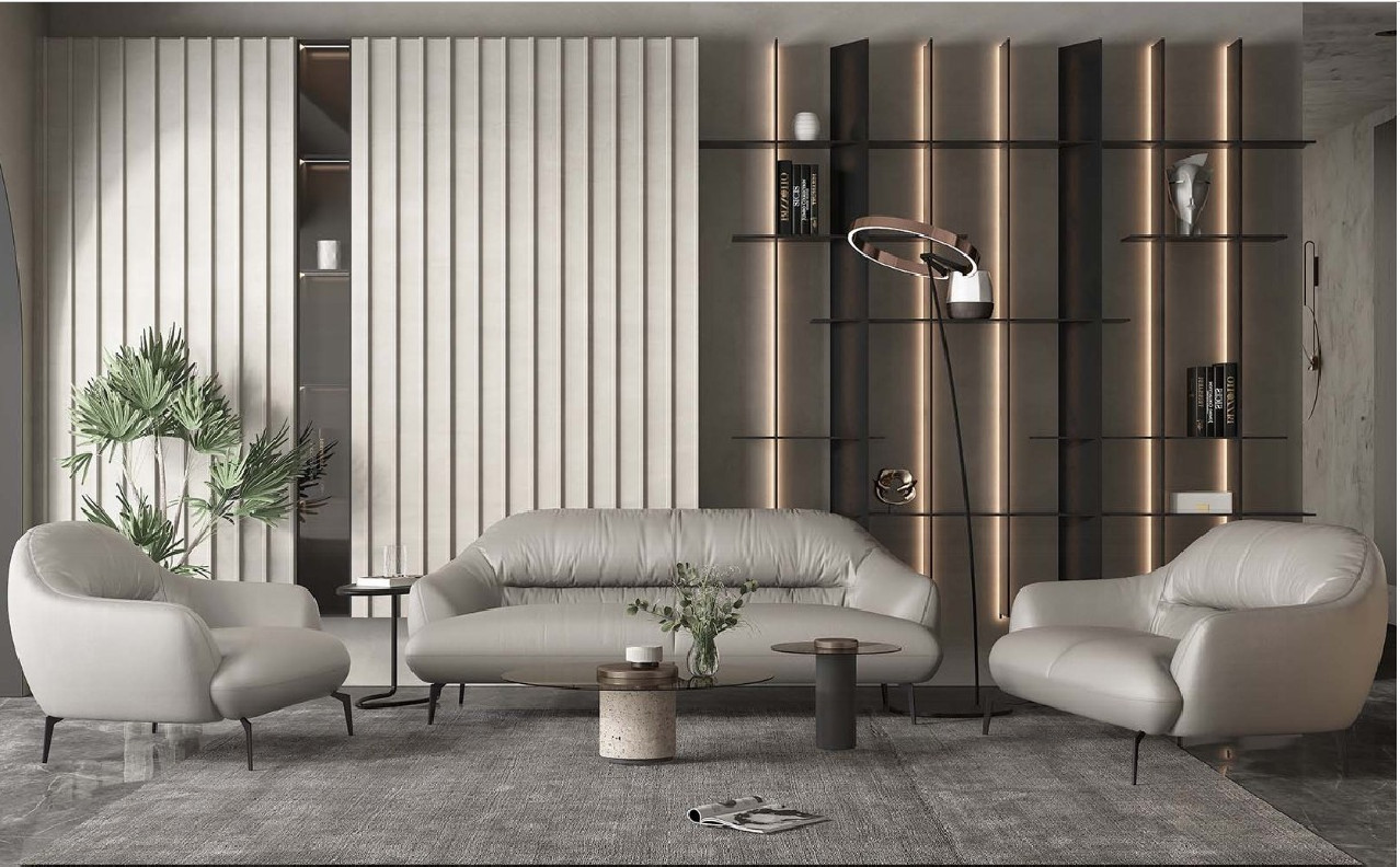 LV00941Leather Sofa Taupe finish Leonia Collection By Acme Furniture