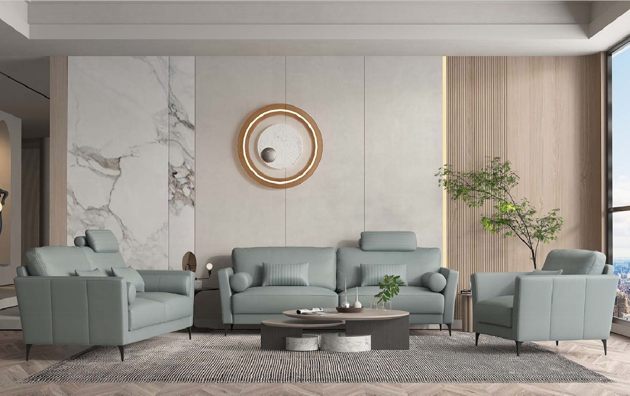 LV00946 Leather Sofa watery leather finish Tussio Collection By Acme Furniture
