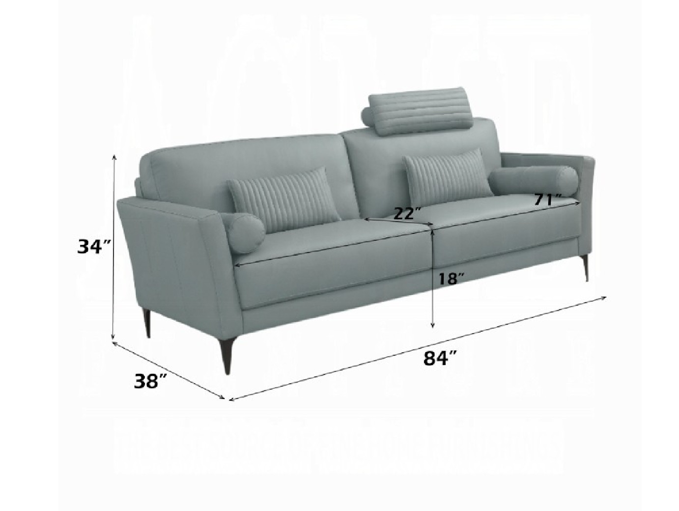 LV00946 Leather Sofa watery leather finish Tussio Collection By Acme Furniture