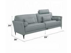 LV00946 Leather Sofa watery leather finish Tussio Collection By Acme Furniture