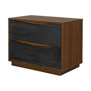 2-Drawer Nightstand Charcoal Finish Kayner Collection by Michael 9024042-838 Amini