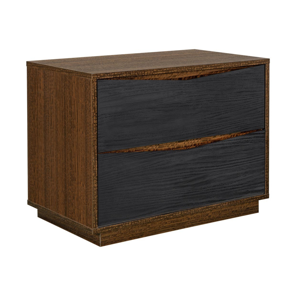 2-Drawer Nightstand Charcoal Finish Kayner Collection by Michael 9024042-838 Amini