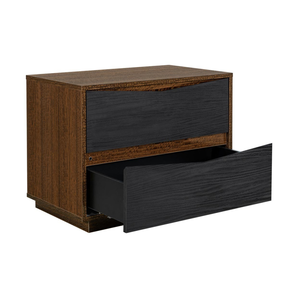 2-Drawer Nightstand Charcoal Finish Kayner Collection by Michael 9024042-838 Amini