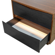 2-Drawer Nightstand Charcoal Finish Kayner Collection by Michael 9024042-838 Amini