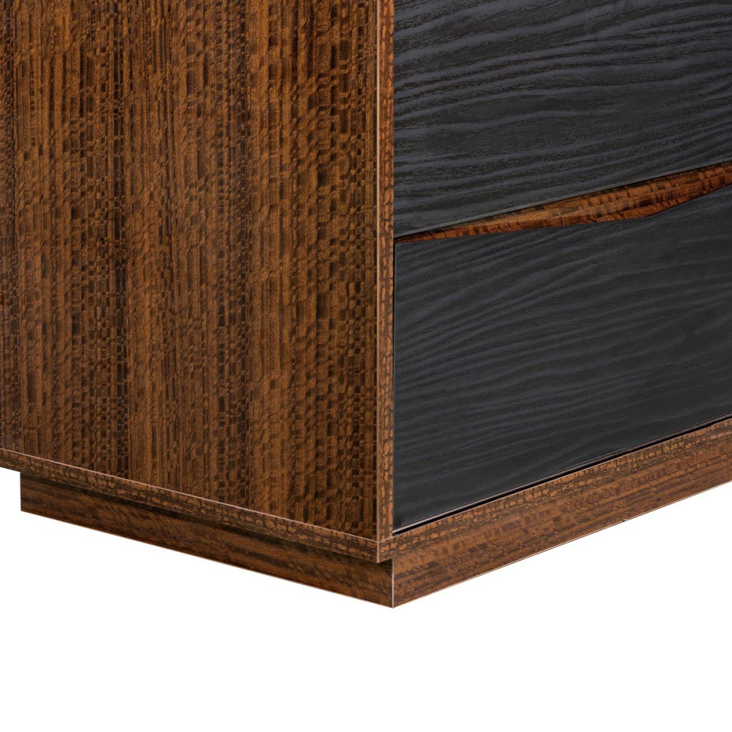 2-Drawer Nightstand Charcoal Finish Kayner Collection by Michael 9024042-838 Amini