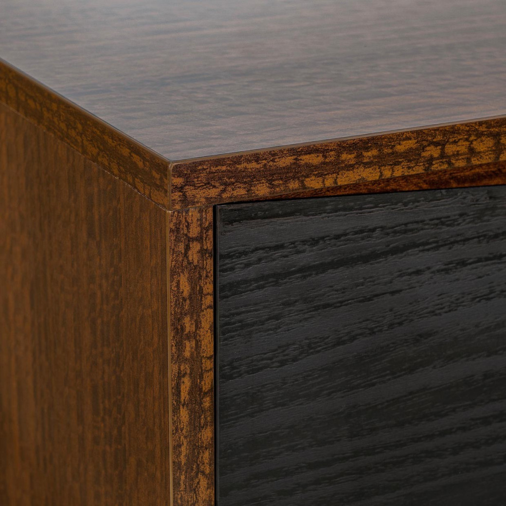 2-Drawer Nightstand Charcoal Finish Kayner Collection by Michael 9024042-838 Amini
