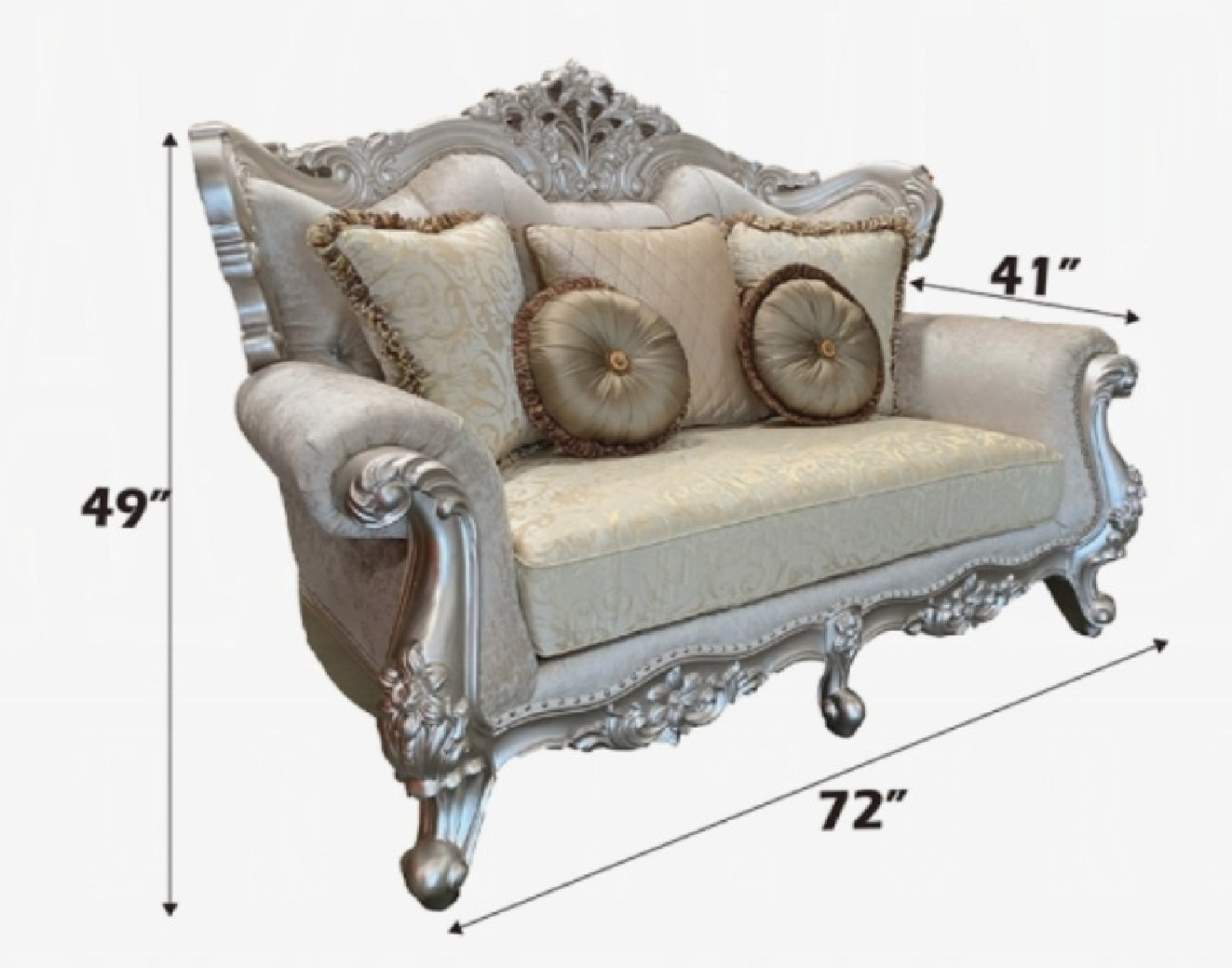 50661 Loveseat W/5 Pillows Bently Collection By Acme Furniture