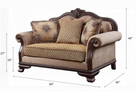 58266 Loveseat W/3 Pillows Chateau De Ville Collection by Acme Furniture