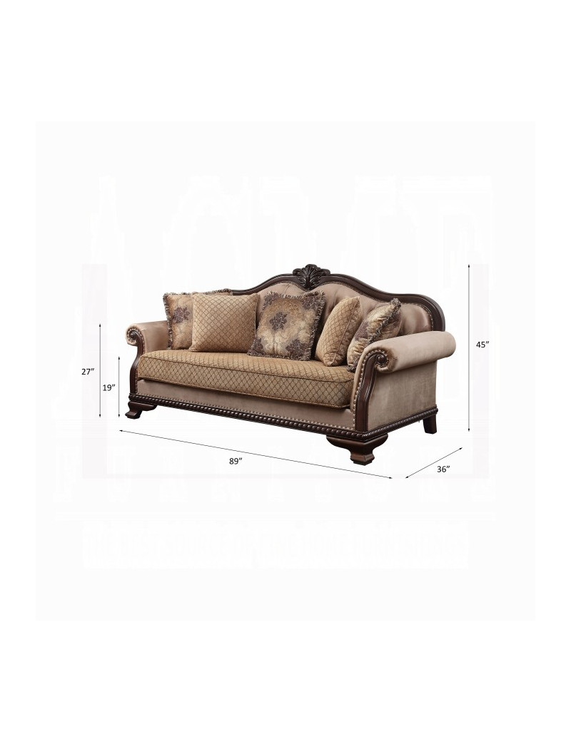 58265 Sofa W/5 Pillows Chateau De Ville Collection By Acme Furniture