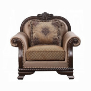 58267 Fabric & Espresso Finish Accent Chair Chateau de Ville Collection By Acme Furniture