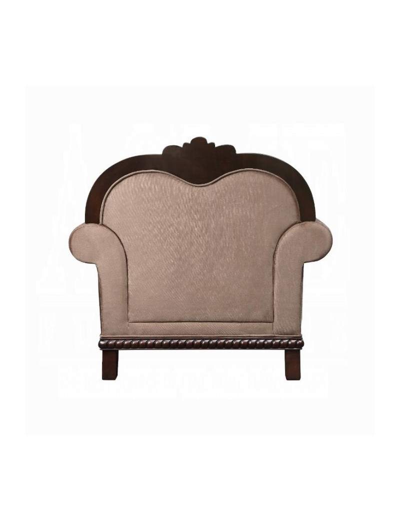 58267 Fabric & Espresso Finish Accent Chair Chateau de Ville Collection By Acme Furniture