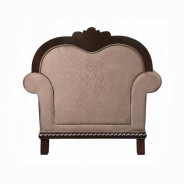 58267 Fabric & Espresso Finish Accent Chair Chateau de Ville Collection By Acme Furniture