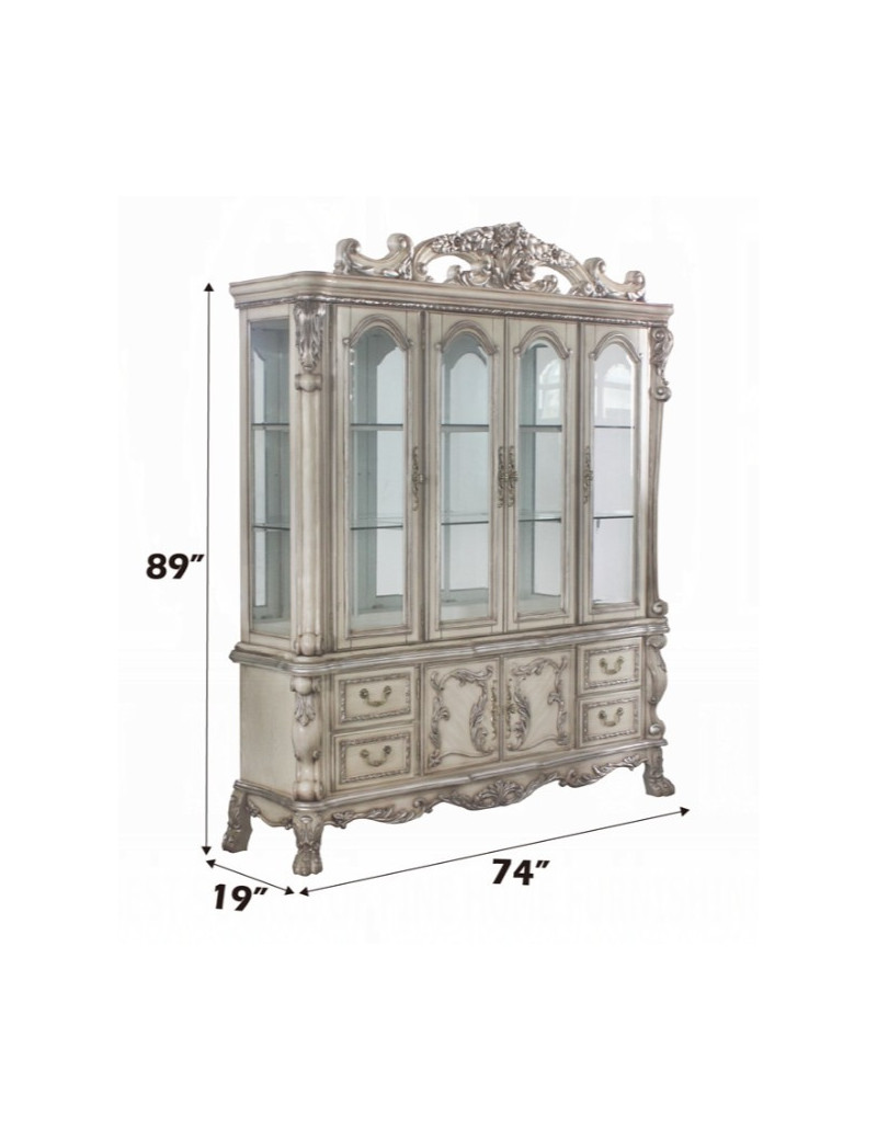 68177 Hutch & Buffet Dresden Vintage Bone White Collection by Acme Furniture
