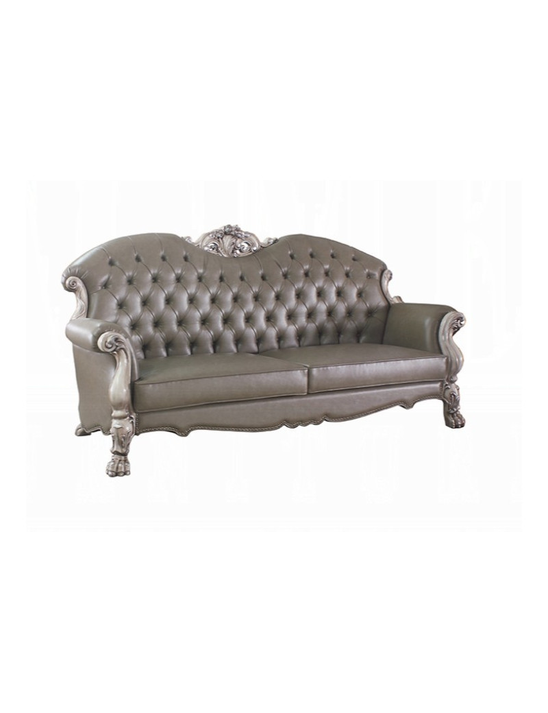 58175 Acme Living Room Dresden Collection PU & Vintage Bone White Finish