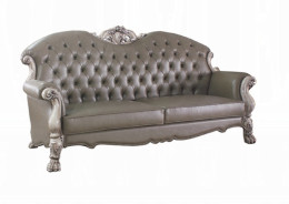 58175 Acme Living Room Dresden Collection PU & Vintage Bone White Finish