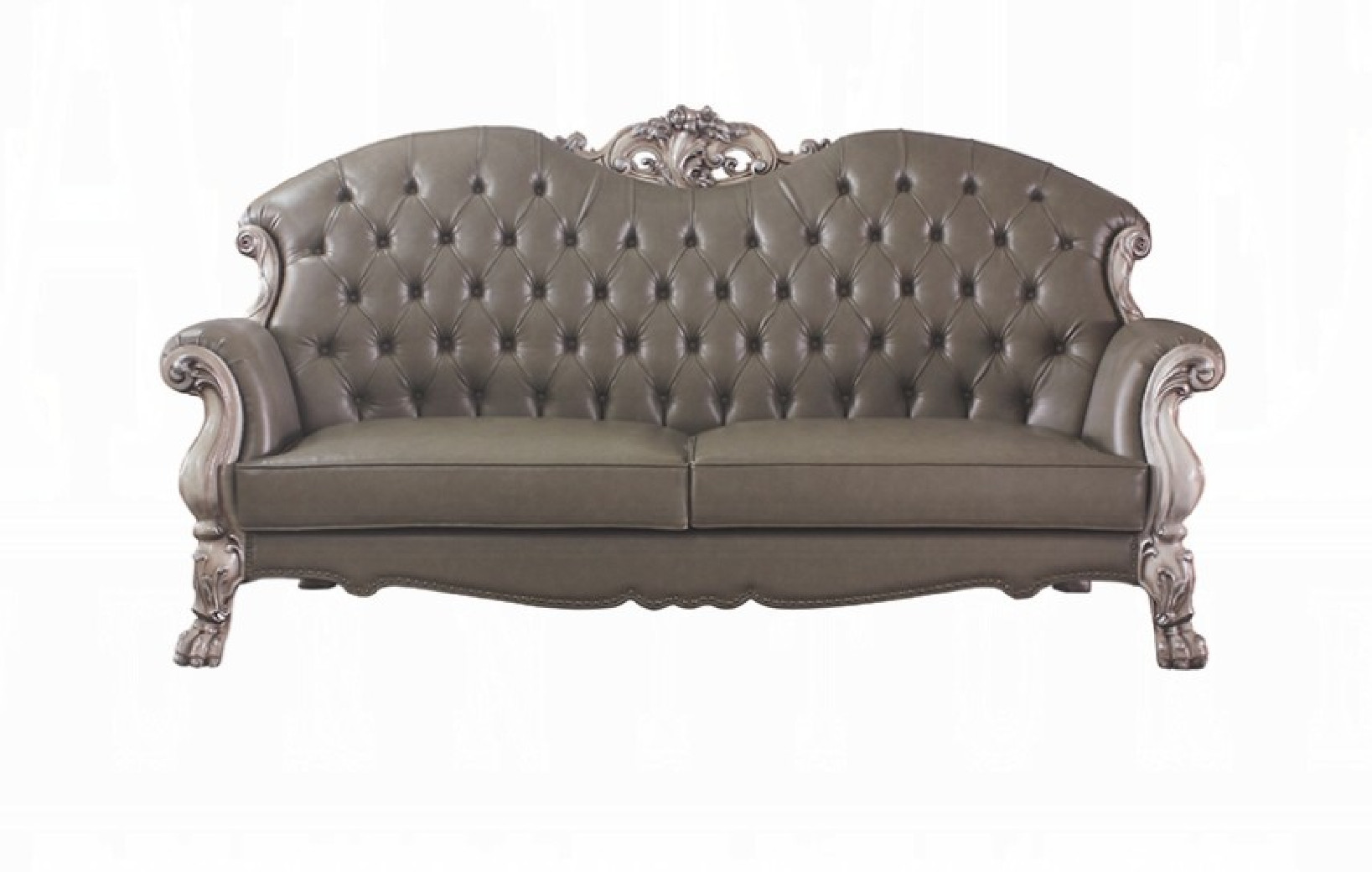 58175 Acme Living Room Dresden Collection PU & Vintage Bone White Finish