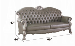 58175 Acme Living Room Dresden Collection PU & Vintage Bone White Finish