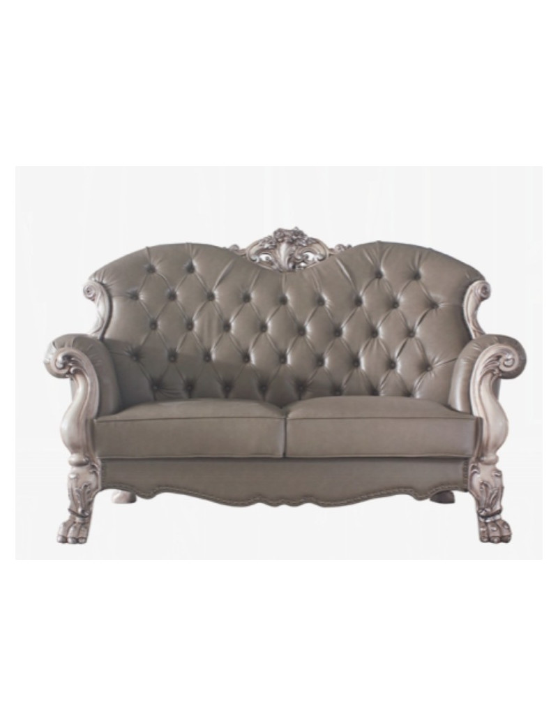 58175 Acme Living Room Dresden Collection PU & Vintage Bone White Finish