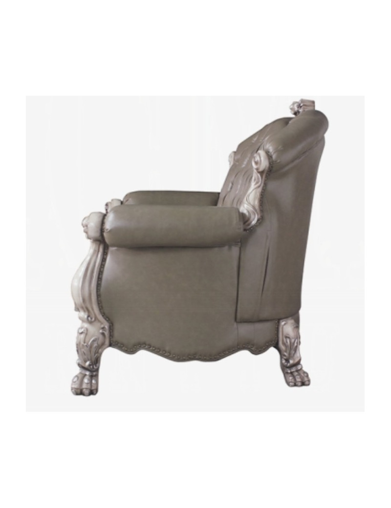58175 Acme Living Room Dresden Collection PU & Vintage Bone White Finish