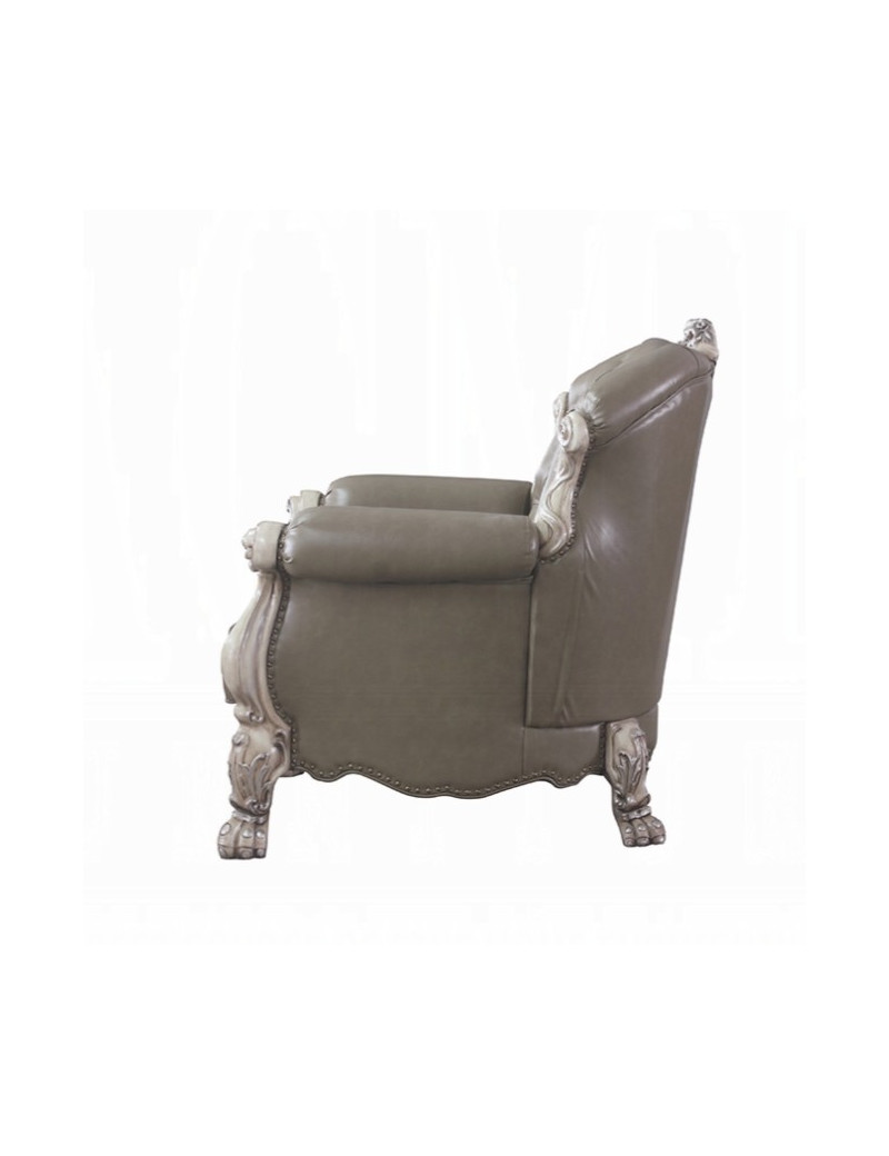 58175 Acme Living Room Dresden Collection PU & Vintage Bone White Finish