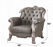 58175 Acme Living Room Dresden Collection PU & Vintage Bone White Finish