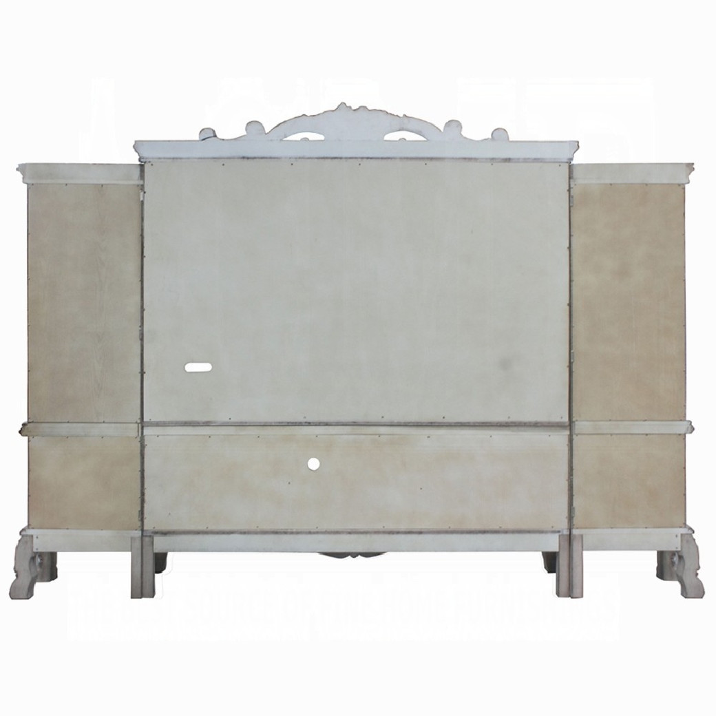 91470 Entertainment Center Vintage Bone White Finish  Dresden Collection by Acme Furniture