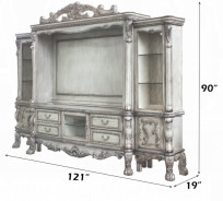 91470 Entertainment Center Vintage Bone White Finish  Dresden Collection by Acme Furniture