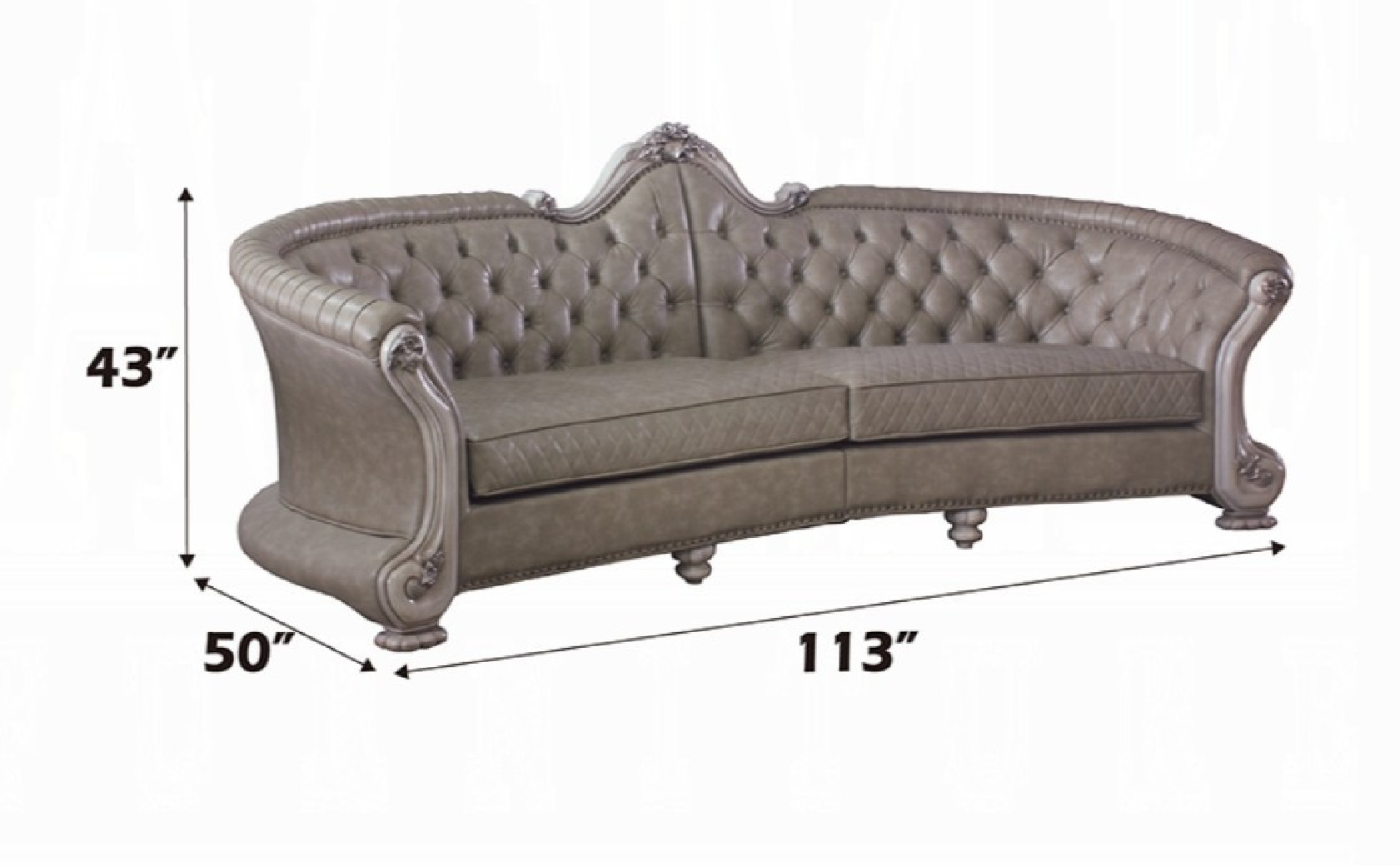 58170 Vintage Bone White Finish Sofa Dresden Collection by Acme Furniture