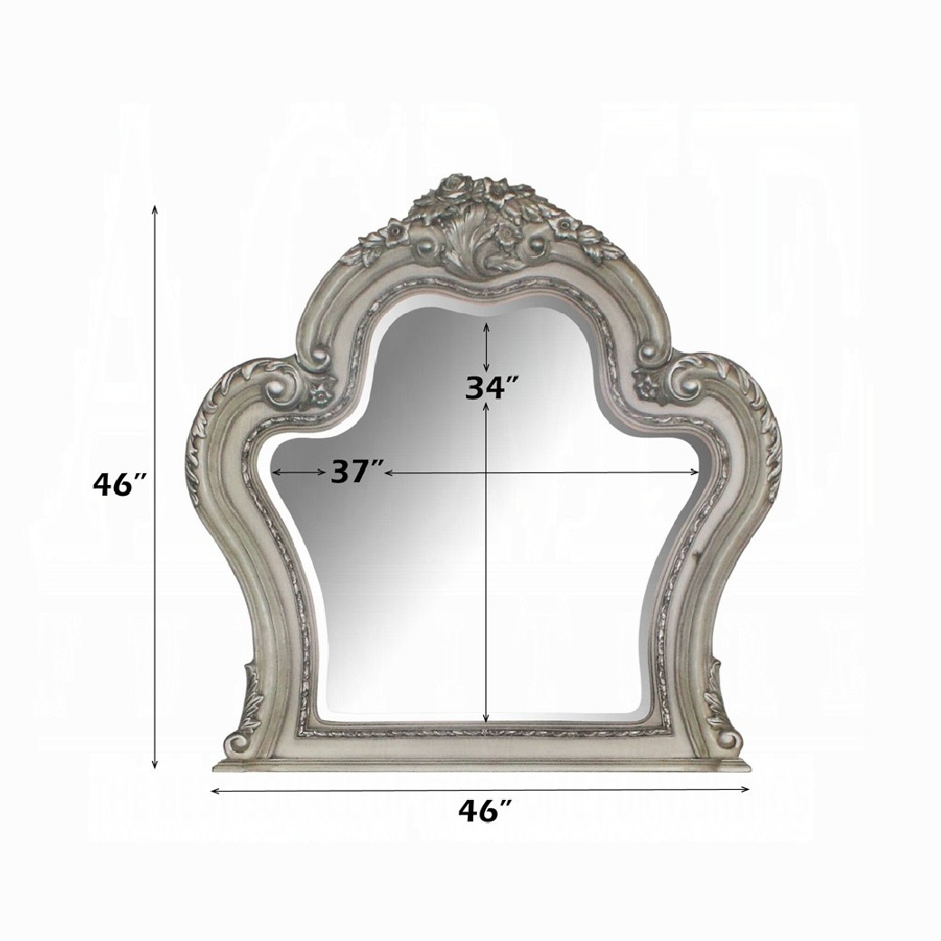 28193 Vintage Bone White Finish Vanity & Mirror Dresden Collection By Acme Furniture