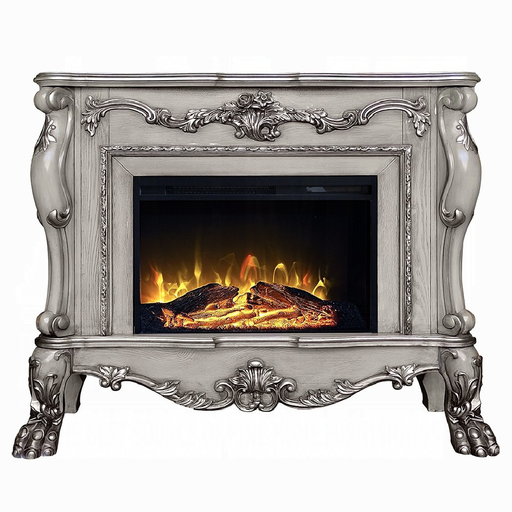 AC01310 Vintage Bone White Finish Fireplace Dresden Collection by Acme Furniture