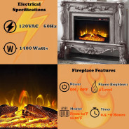 AC01310 Vintage Bone White Finish Fireplace Dresden Collection by Acme Furniture